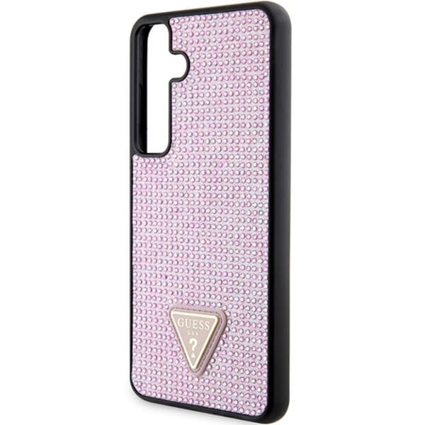 Guess Galaxy S24 Plus Mobilskal Rhinestone Triangle - Rosa