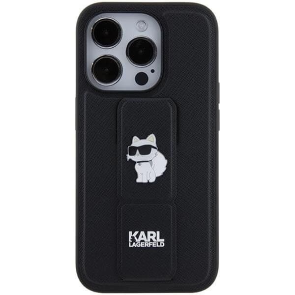 Karl Lagerfeld iPhone 15 Pro Max Mobilskal Gripstand Saffiano