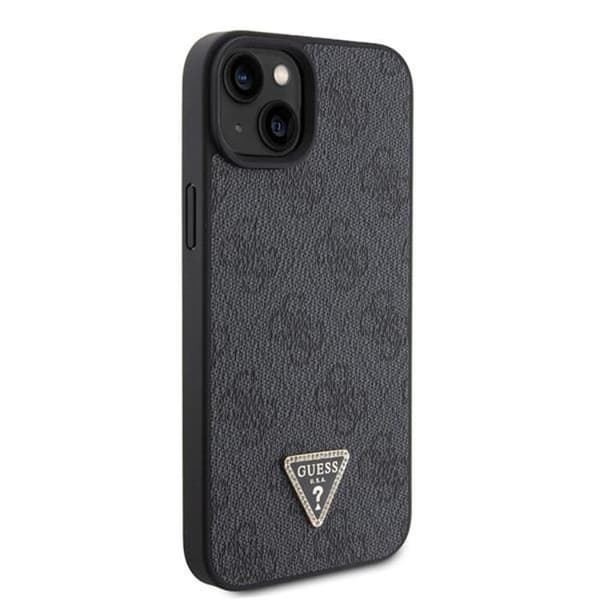 Guess iPhone 15 Mobilskal Crossbody Metall Logo - Svart