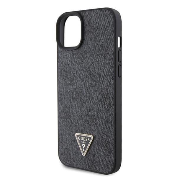 Guess iPhone 15 Mobilskal Crossbody Metall Logo - Svart