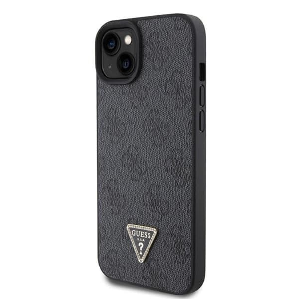 Guess iPhone 15 Mobilskal Crossbody Metall Logo - Svart