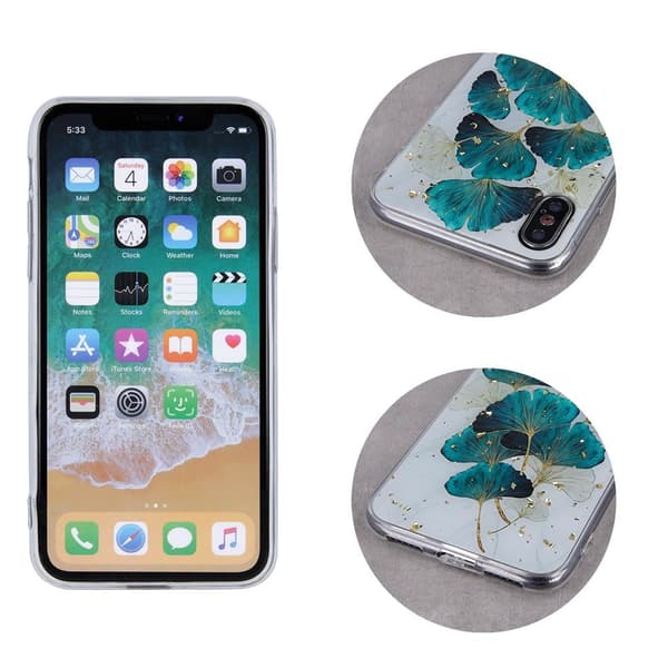 Guld Glam Skal Lövmotiv till iPhone 11