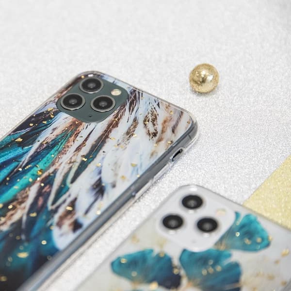Guld Glam Skal Lövmotiv till iPhone 11