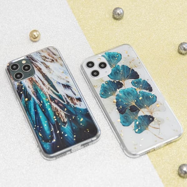 Guld Glam Skal Lövmotiv till iPhone 11