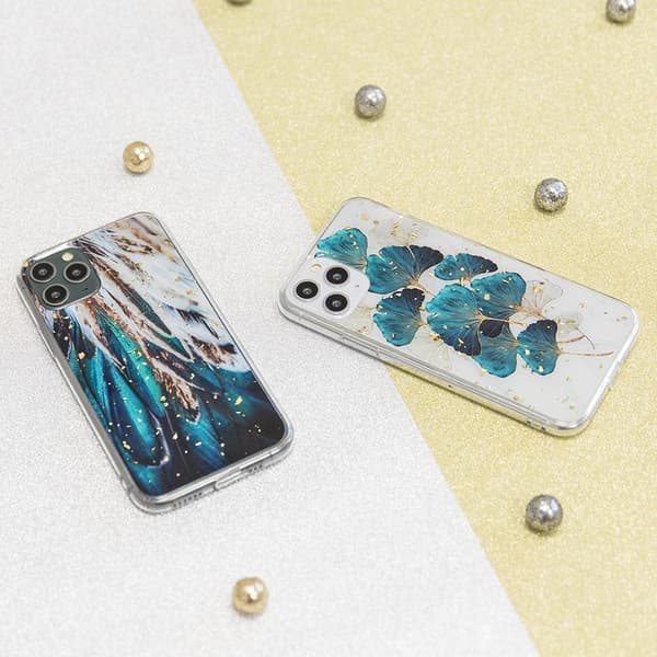 Guld Glam Skal Lövmotiv till iPhone 11