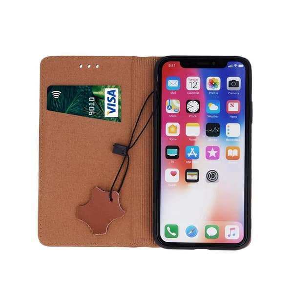 Äkta Läder fodral Smart Pro till iPhone 13 - Brun