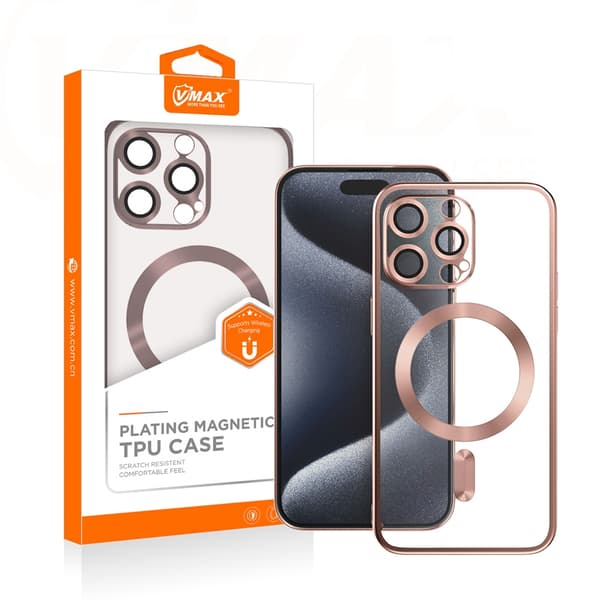 Vmax Elektropläterat Mag TPU Skal iPhone 14 Pro Roséguld