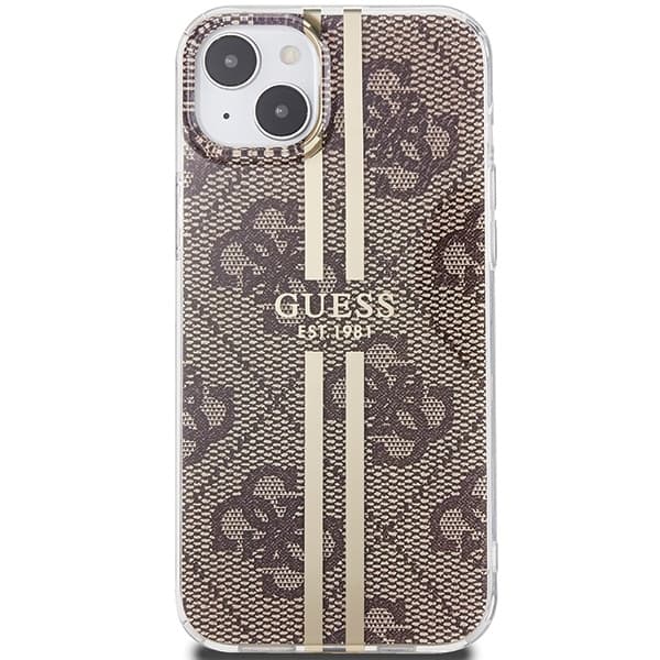 Guess iPhone 15 Plus Skal Brun Guld Rand