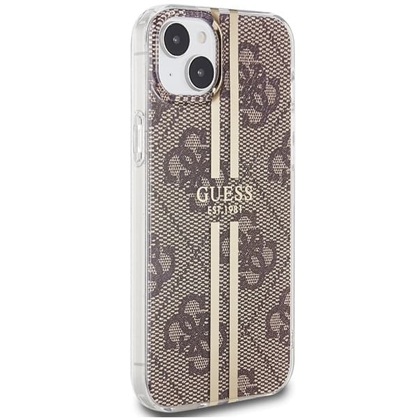 Guess iPhone 15 Plus Skal Brun Guld Rand