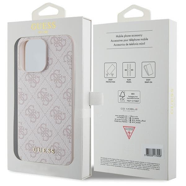 Guess iPhone 15 Pro Max Skal Rosa Metall Logo