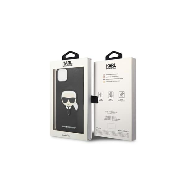 Karl Lagerfeld Saffiano PU Skal för iPhone 14 Pro, Svart