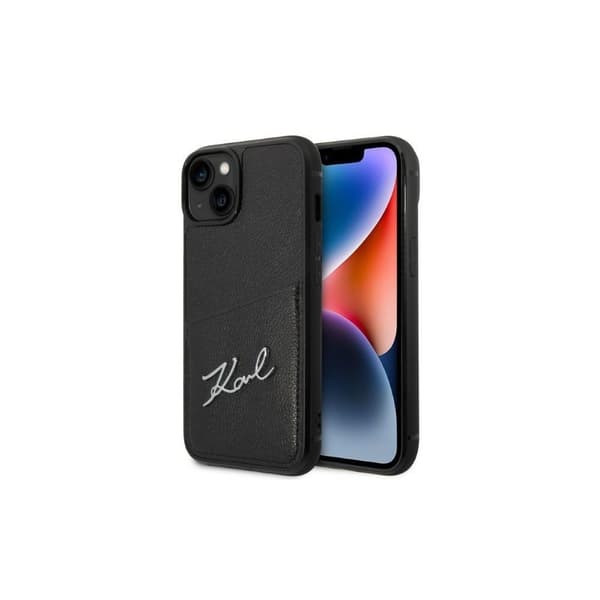 Karl Lagerfeld iPhone 14 Plus fodral med korthållare - Svart