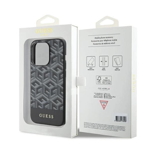 Guess iPhone 15 Pro Max Mobilskal Magsafe GCube Stripes - Svart