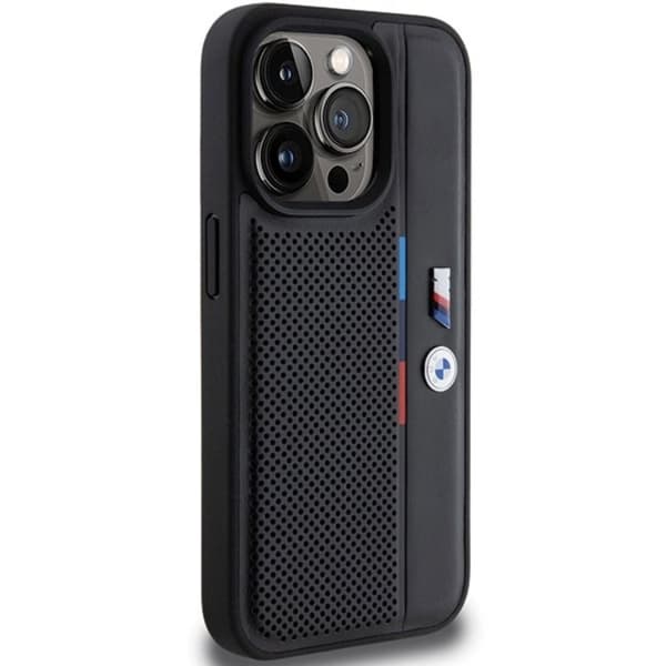 BMW iPhone 15 Pro Max Mobilskal Perforated Tricolor Line