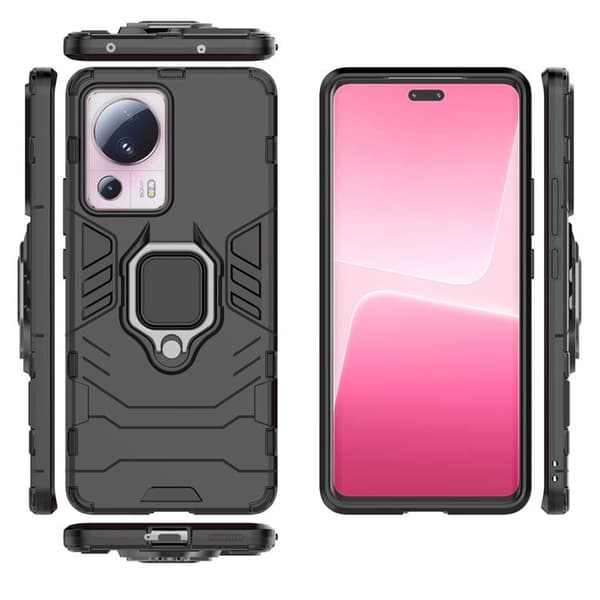 Xiaomi 13 Lite Mobilskal Ring Armor Magnetic Hållare - Svart