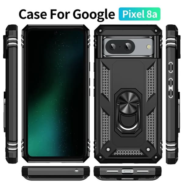 Google Pixel 8A Mobilskal Ringhållare - Svart