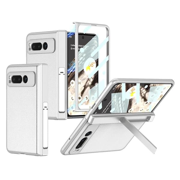 GKK Google Pixel Fold Mobilskal Kickstand PU-Läder - Silver
