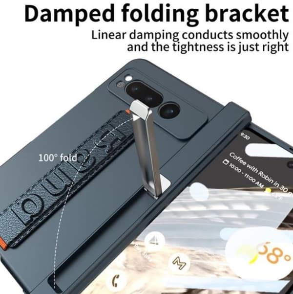 GKK Google Pixel Fold Mobilskal Wristband Kickstand Carbon - Silver