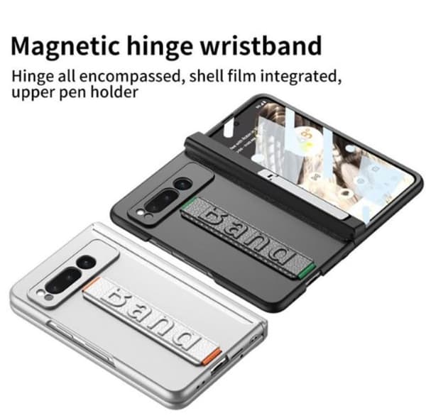 GKK Google Pixel Fold Mobilskal Wristband Kickstand Carbon - Silver