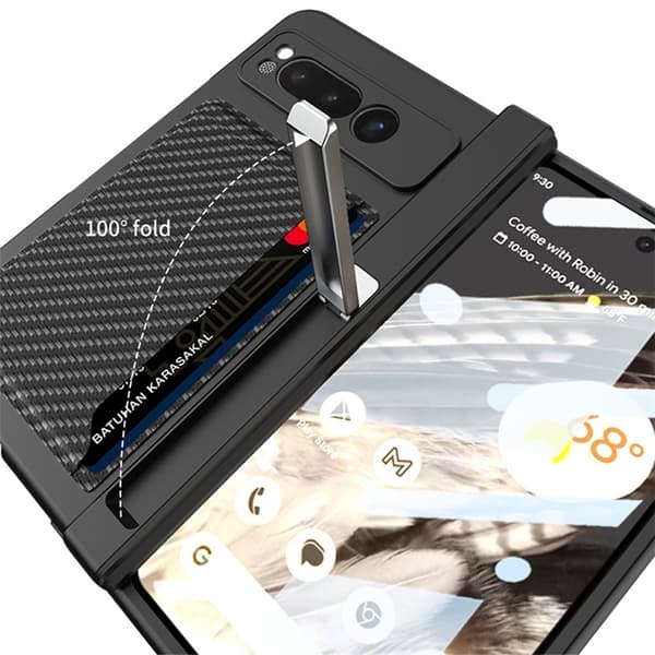 Google Pixel Fold Mobilskal Korthållare Kickstand - Carbon