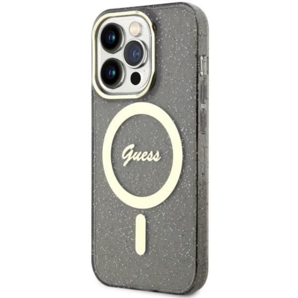 Guess iPhone 11/XR Mobilskal Magsafe Glitter Guld - Svart