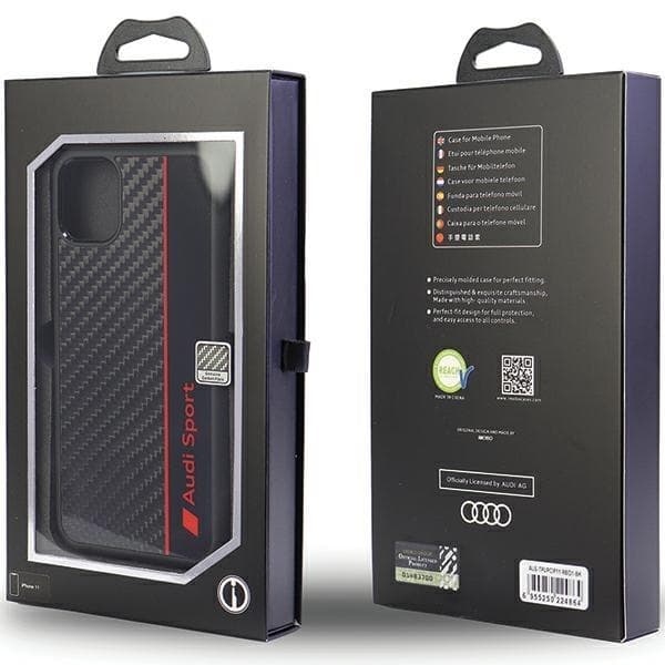 Audi iPhone 11/Xr Mobilskal Carbon Fiber Stripe - Svart