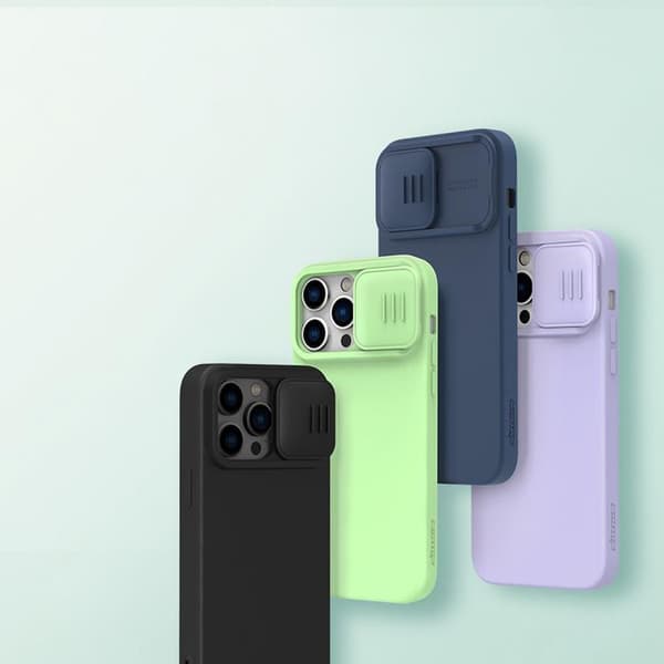 Nillkin iPhone 14 Pro Max Mobilskal CamShield Silky Silikon - Blå