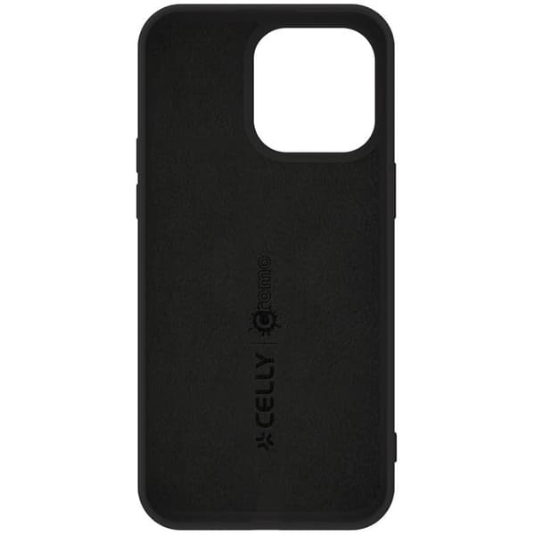 Celly iPhone 16 Pro Max Mobilskal Cromo Soft Rubber - Svart