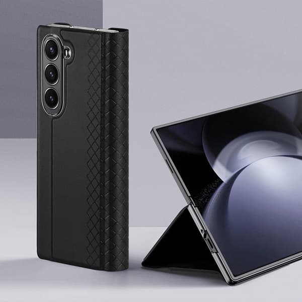 Dux Ducis Galaxy Z Fold 6 Plånboksfodral Brill Läder - Svart