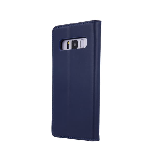 Äkta läder Smart Pro-fodral för Samsung Galaxy S21 FE marinblå