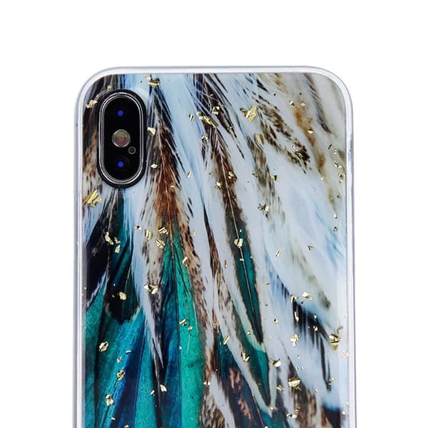 Guld Glam Skal för Samsung Galaxy S24 med fjädrar