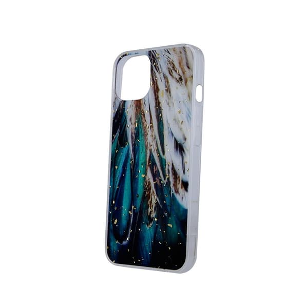 Guld Glam Skal för Samsung Galaxy S24 med fjädrar