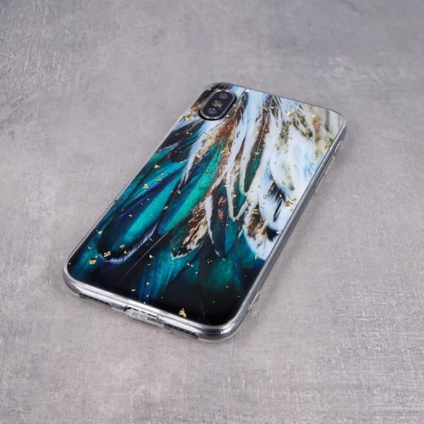 Guld Glam Skal för Samsung Galaxy S24 med fjädrar