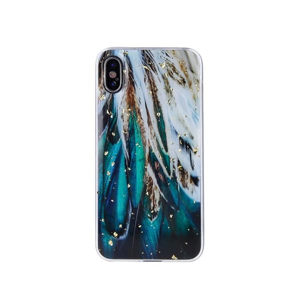 Guld Glam Skal för Samsung Galaxy S24 med fjädrar