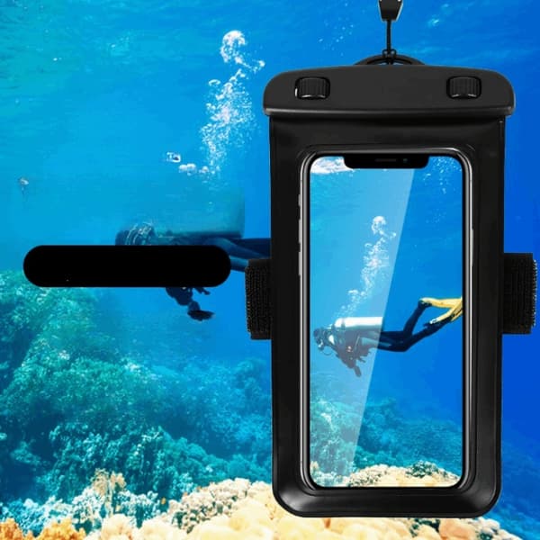 Vattentätt Mobilfodral PVC Armband 6.5" - Svart
