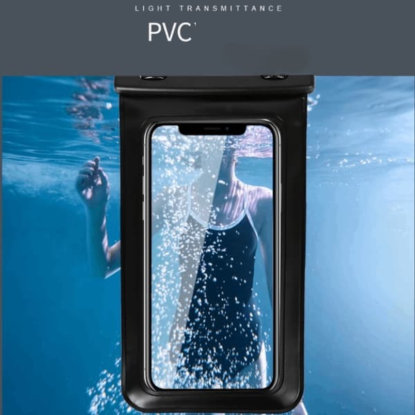 Vattentätt Mobilfodral PVC Armband 6.5" - Svart