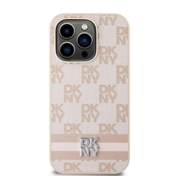 DKNY iPhone 15 Pro Mobilskal Läder Checkered Mono Pattern