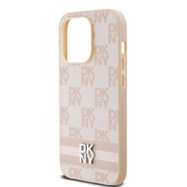 DKNY iPhone 15 Pro Mobilskal Läder Checkered Mono Pattern
