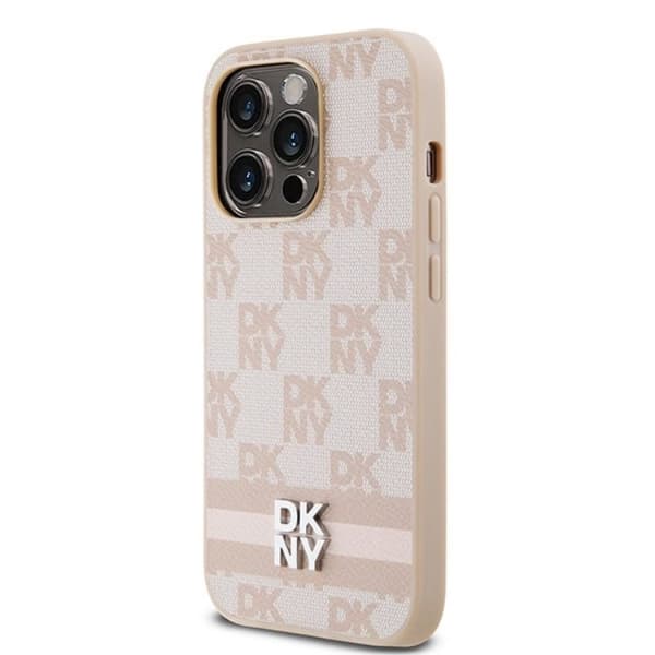 DKNY iPhone 15 Pro Mobilskal Läder Checkered Mono Pattern