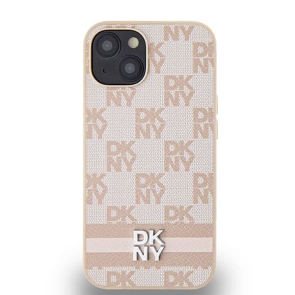 DKNY iPhone 15/14 Plus Mobilskal Läder Checkered Mono Pattern