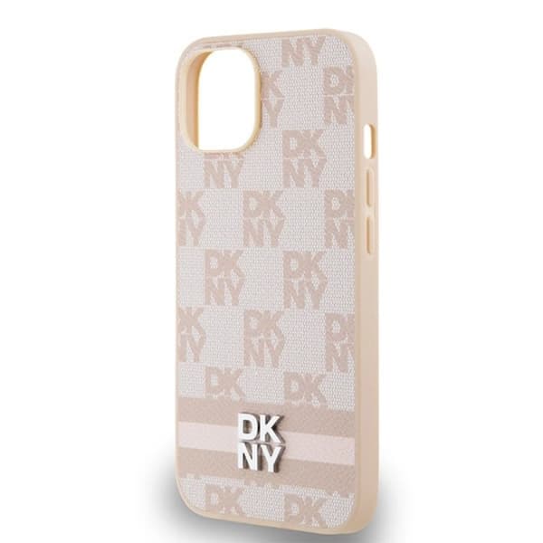 DKNY iPhone 15/14 Plus Mobilskal Läder Checkered Mono Pattern