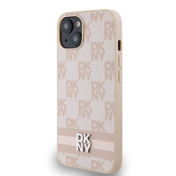 DKNY iPhone 15/14 Plus Mobilskal Läder Checkered Mono Pattern