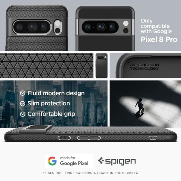 Spigen Google Pixel 8 Pro Mobilskal Liquid Air - Matte Svart
