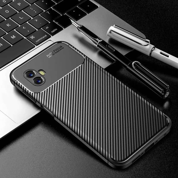 Galaxy Xcover 6 Pro Mobilskal Carbon Fiber Texture - Svart