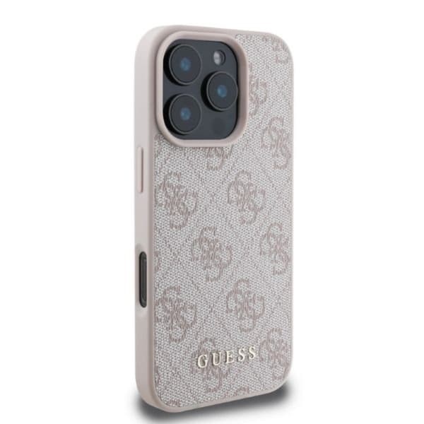 Guess iPhone 16 Pro Max Mobilskal 4G Metal Gold Logo - Rosa