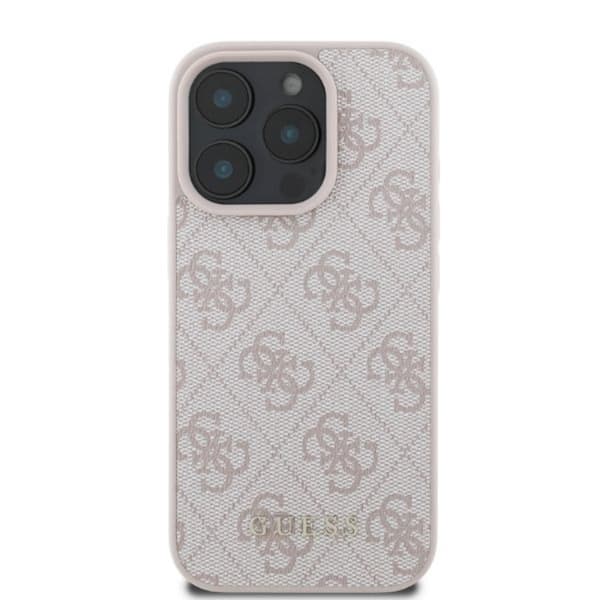 Guess iPhone 16 Pro Max Mobilskal 4G Metal Gold Logo - Rosa