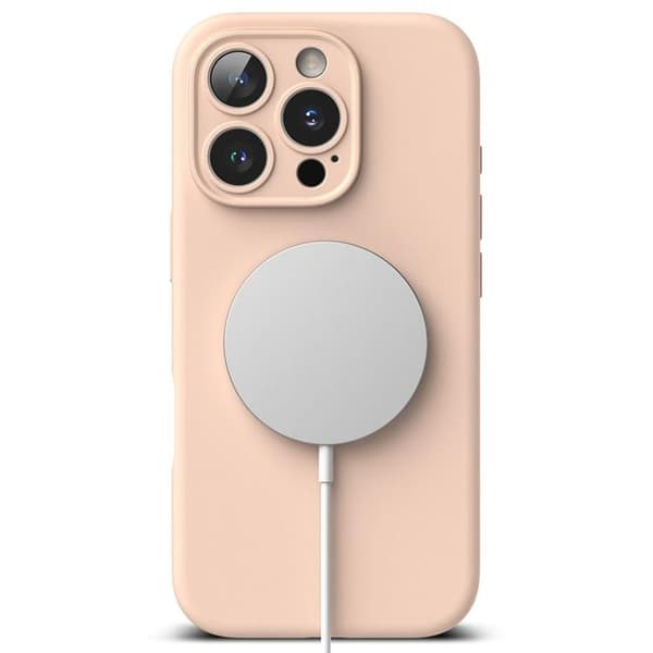 Ringke iPhone 16 Pro Max Mobilskal Magsafe Silikon Magnetic - Rosa Sand