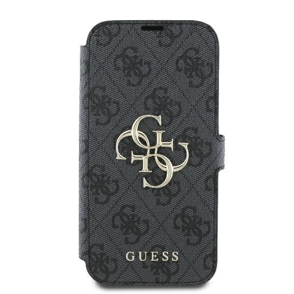 Guess iPhone 16 Plus Plånboksfodral 4G Metal Logo - Svart