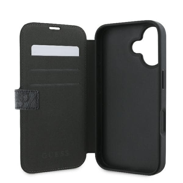 Guess iPhone 16 Plus Plånboksfodral 4G Metal Logo - Svart