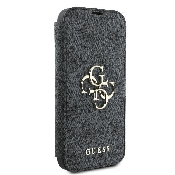 Guess iPhone 16 Plus Plånboksfodral 4G Metal Logo - Svart